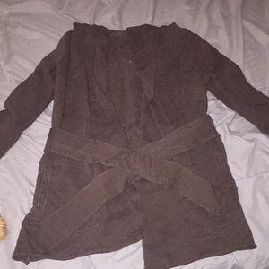 Brown Lucky brand tie-front sweater